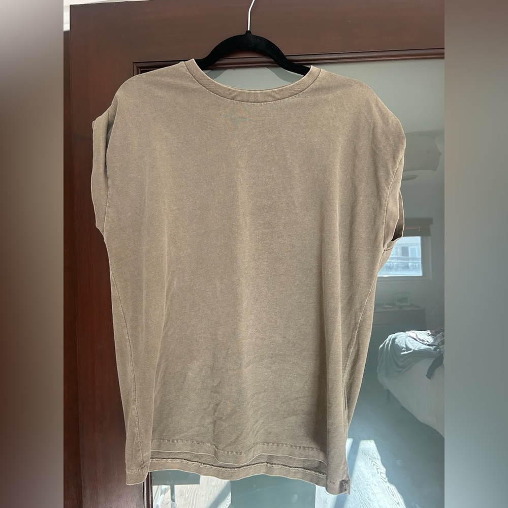 Anine Bing Neutral Taupe Crew Neck T-Shirt